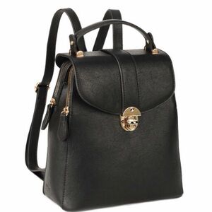 Elegant Black Leather Backpack